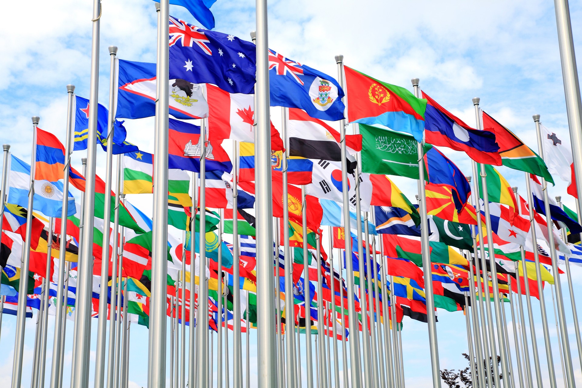 Australia and national flags